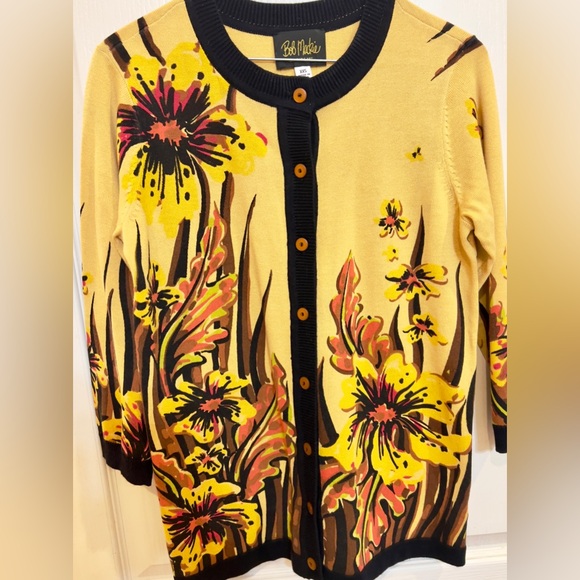 Bob Mackie vintage wearable art. Button down 60% cotton 40% acrylic. Size XXS - Picture 2 of 5